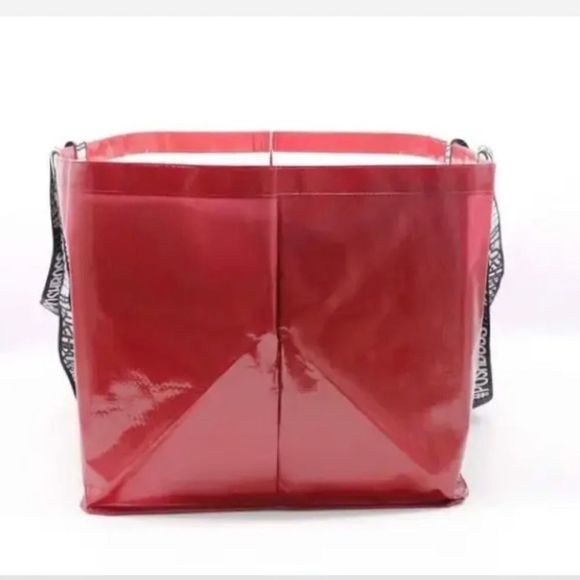 New 2 Oversized Double-Handled Red Poshmark Tote Bags - Picture 8 of 9